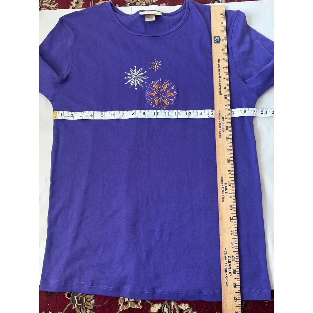 Womens Purple Long Sleeve‎ Shirt Snowflake Design M&S Sportswear X Large - Picture 4 of 5